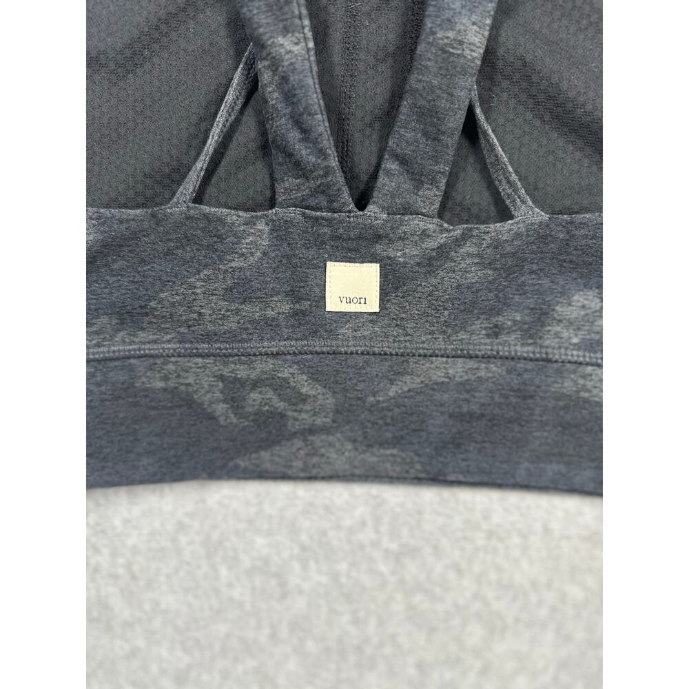 Vuori Elevation Sports Bra Women's Size Medium Black Gray Camo Crossback Yoga - Picture 6 of 6